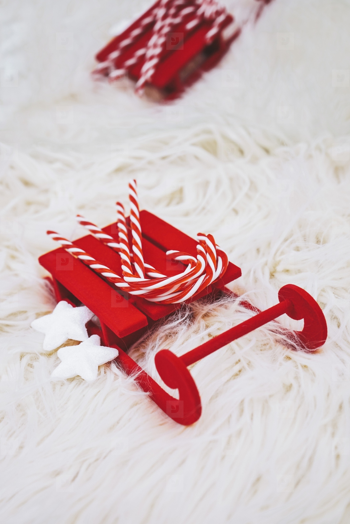 Colorful christmas backgorund with classic christmas toys decora