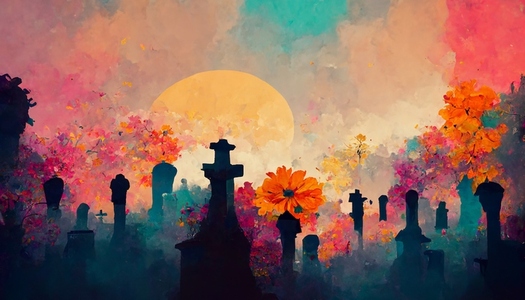 Colorful Dia de los muertos mexican holiday Day of Dead  Digital