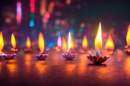 Happy Diwali festival of lights holiday background  illustration