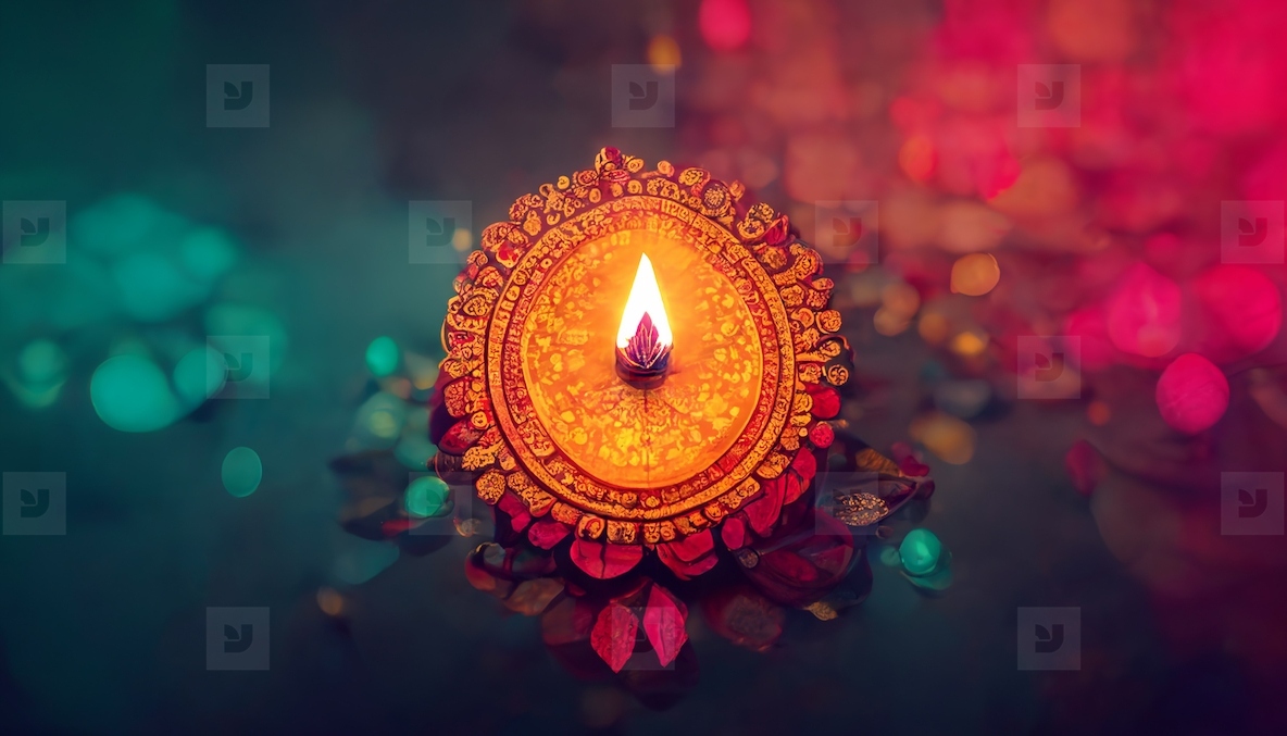 Happy Diwali festival of lights holiday background, illustration