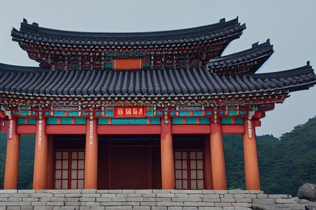 Traditional Korean architecture ancient style  tourist attractio