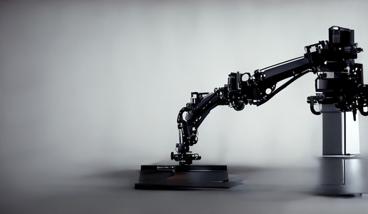 3d rendering  Industrial machine robotic arm automation in facto