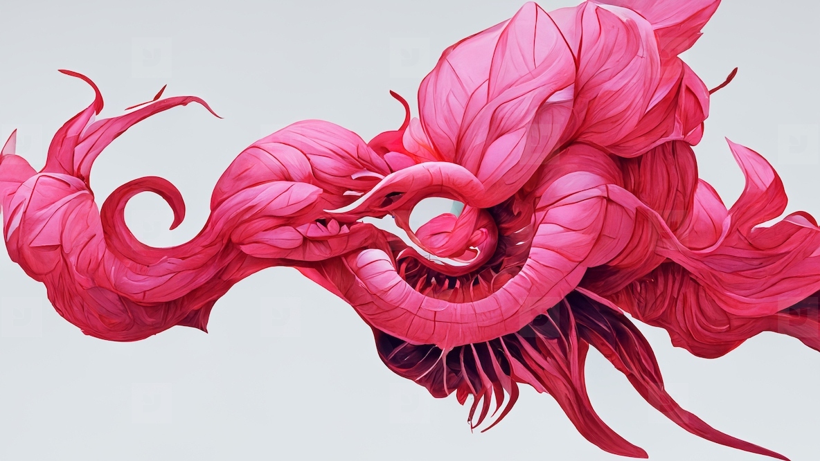 Abstract pink venom creature concept art background  illustratio