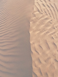 High angle of sand in desert with a pattern