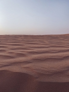 Dune in desert against a sky