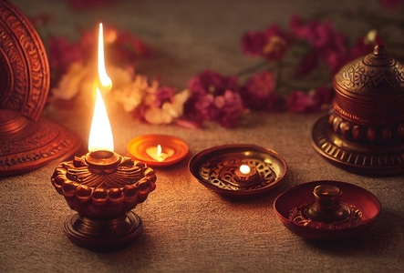 Happy Diwali festival of lights holiday background  illustration