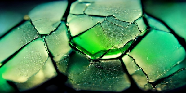 cracked glass green