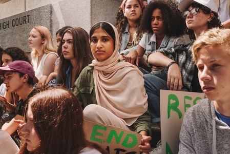 Multicultural youth activists fighting against climate change