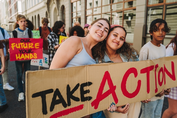Young People Standing Up Against Climate Change And Global Warming ...