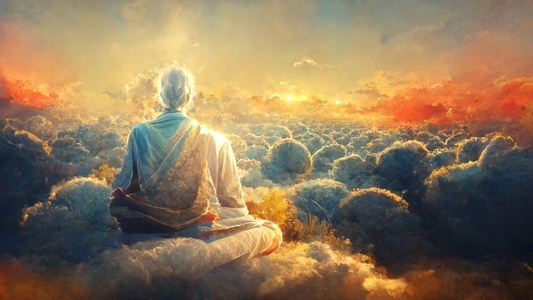 Abstract digital art meditation enlightenment god heaven backgro