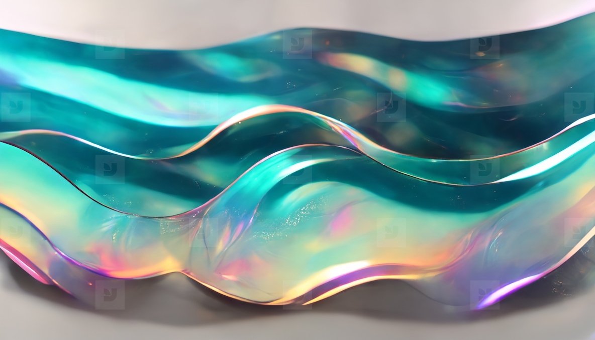 Abstract art liquid shape futuristic holographic pearlescent neo