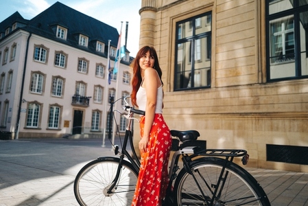 Travelling around Luxembourg city with a bike