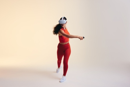 Exercising with virtual reality goggles