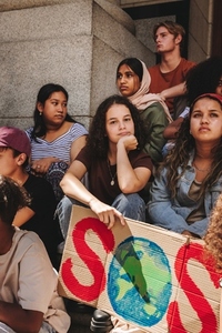 Youth activists protesting against climate change and pollution
