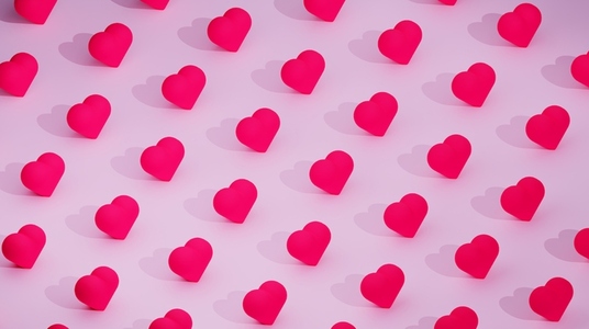 Many red hearts on a background  3d render  3d illustration