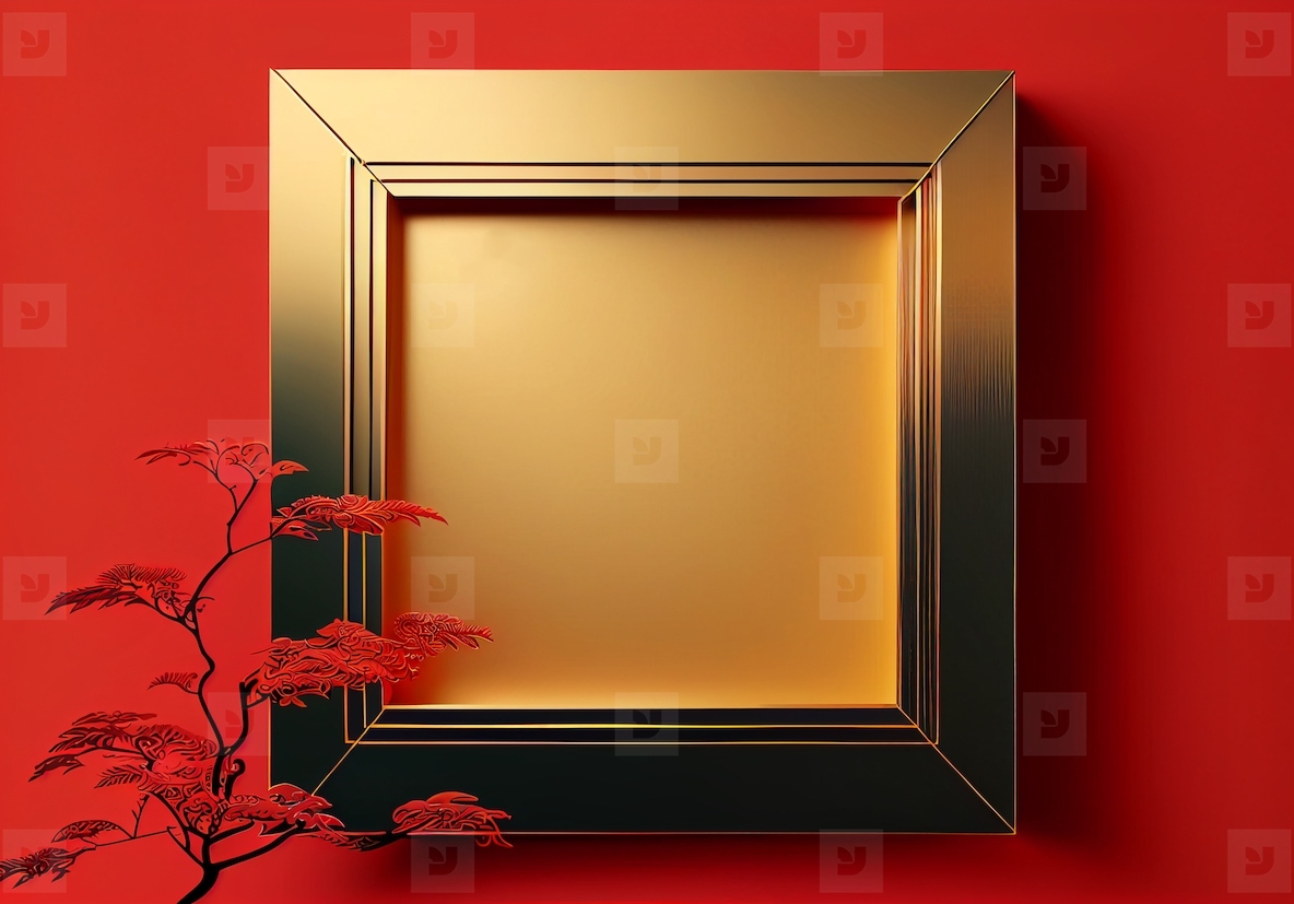 Chinese luxury frame background red and gold color with asian el stock  photo (267521) - YouWorkForThem