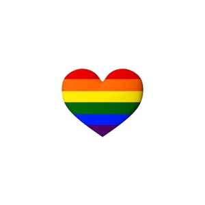 Lgbt symbol rainbow heart  Heart shape with pride rainbow  3d render  3d illustration