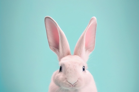Rabbit on pastel background