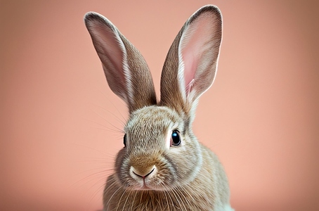 bunny rabbit on pastel