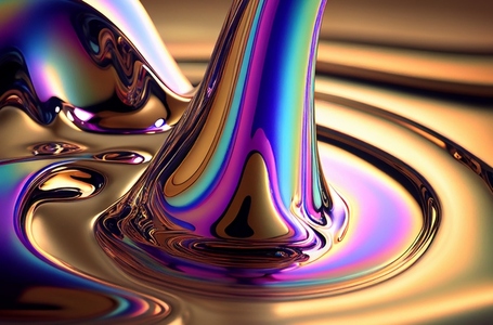 iridescent fluid metallic liquid