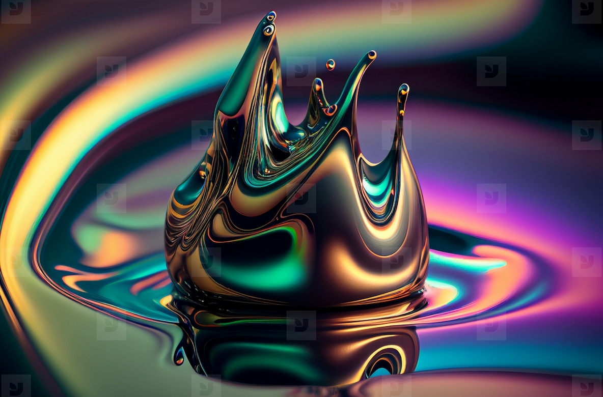 iridescent fluid metallic liquid