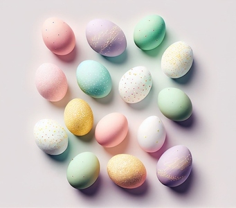 pastel painted easter eggs