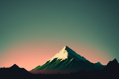 Minimal landscape digital art design  range of mountain in tranq