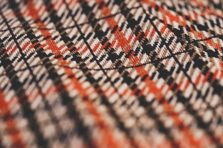 Detail of plaid retro fabric for clothing