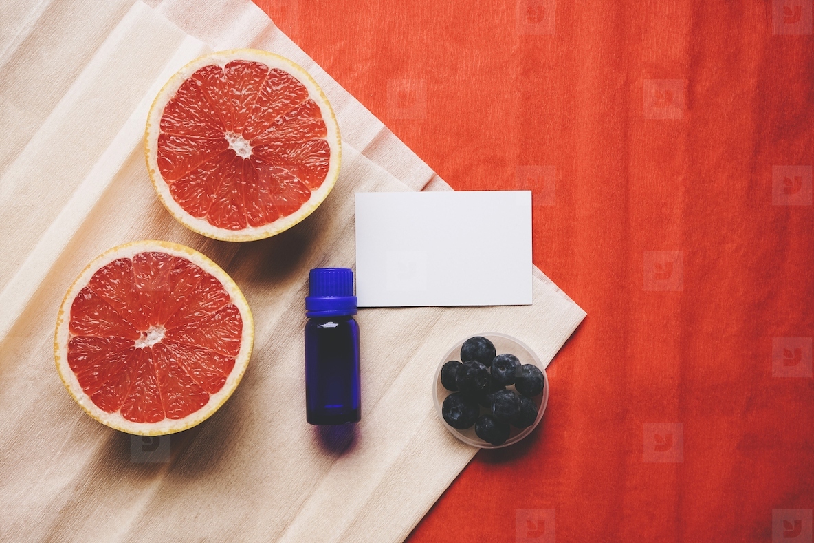 Product image of a business card mockup for organic cosmetics bu