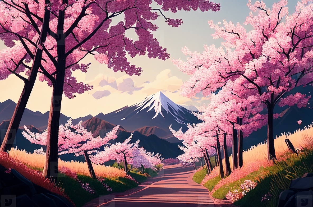Spring blossom landscape