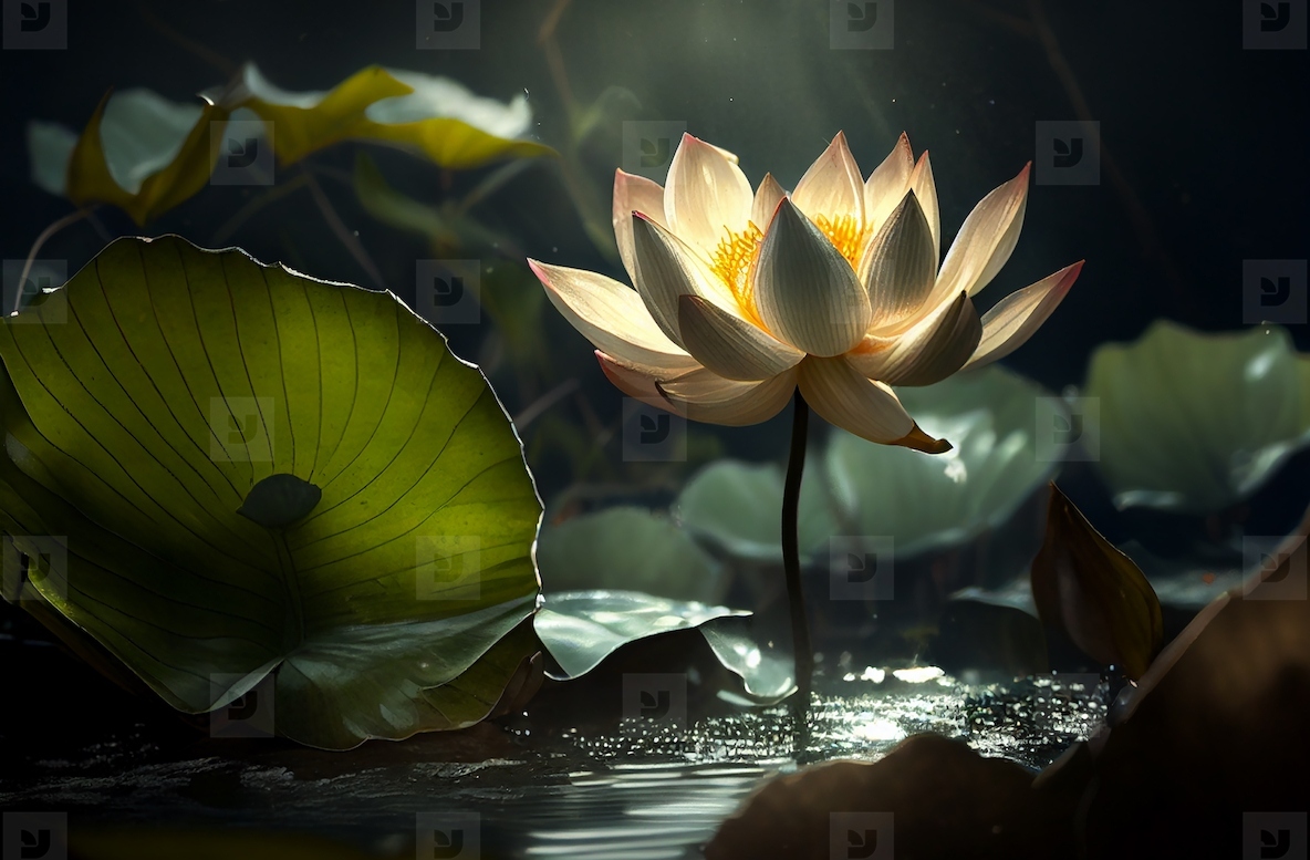 Lotus flower with sunlight