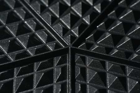 Close up edges and detail of cast iron waffle iron