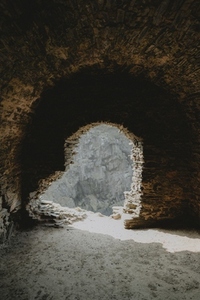 Sunlight in castle archway