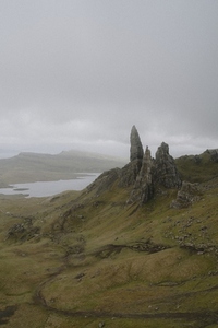 Scenic view rock formation in remote landscape