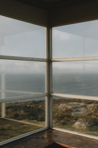 Sunny corner window with ocean view