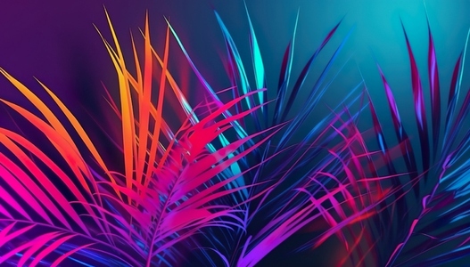 Tropical palm vibrant color