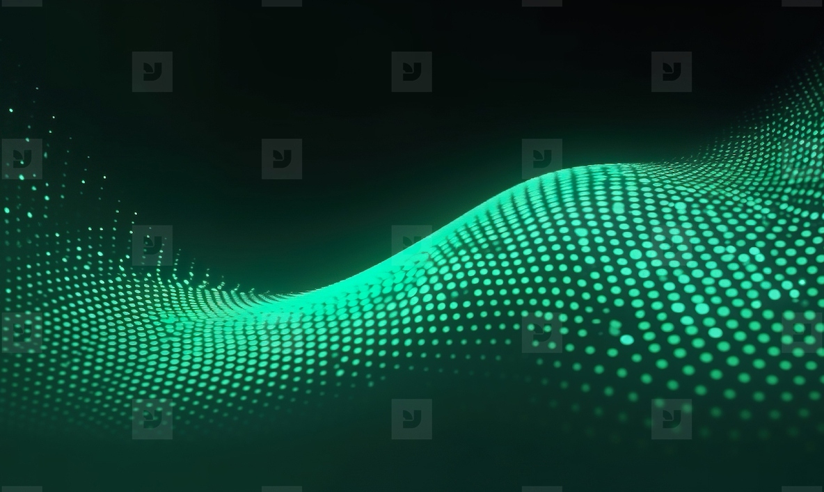 Abstract dot green wave pattern