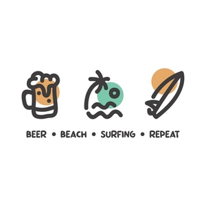 Beer Beach Surfing Repeat