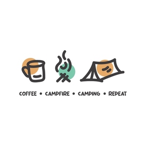Coffee Campfire Camping Repeat