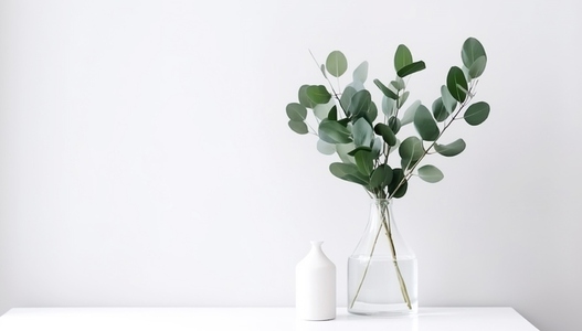 Minimal eucalyptus plant in vase