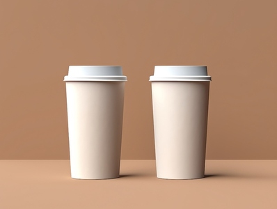 Blank paper coffee cup mockup