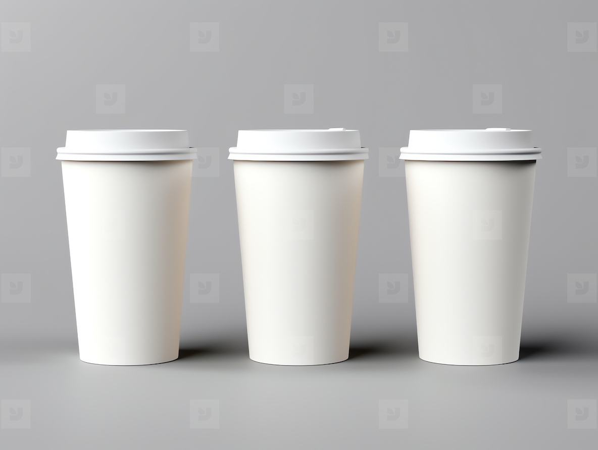 Blank paper coffee cup mockup