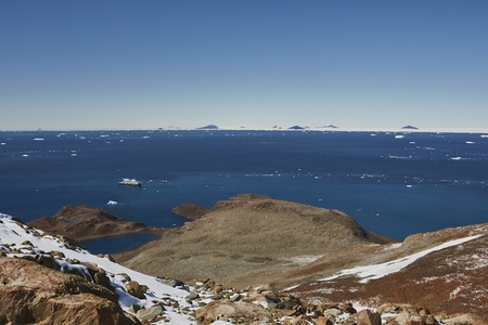Scenic view sunny blue ocean seascape Antarctic Peninsula Weddell Sea Antarctica