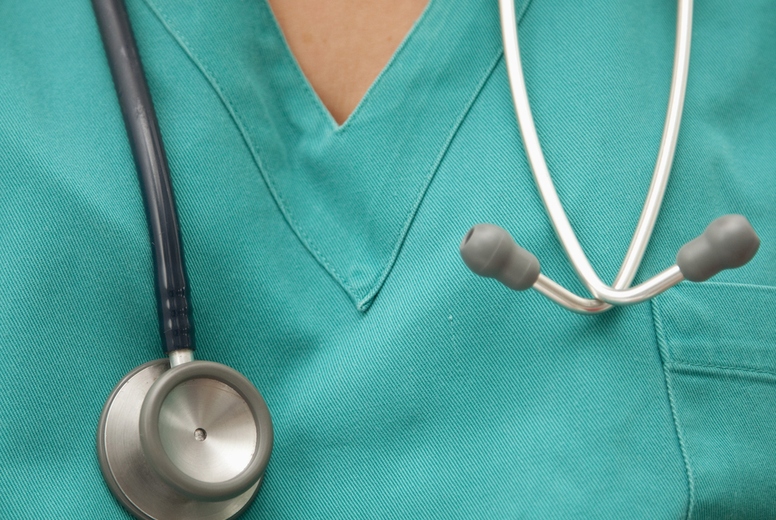 Close up of a doctor chest with stethoscope