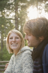 Close up of a young couple smiling