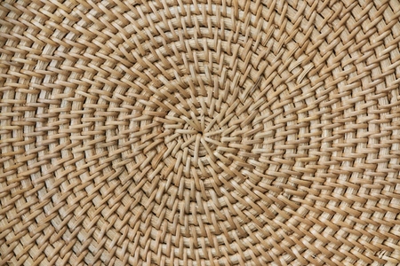 Full frame view from above circular rattan placement