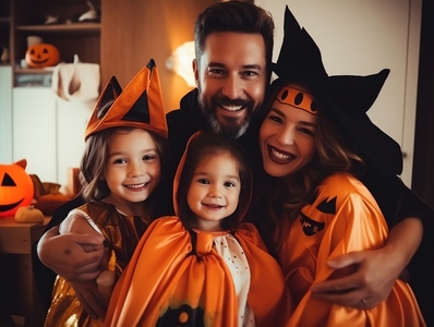 Family celebration of Halloween