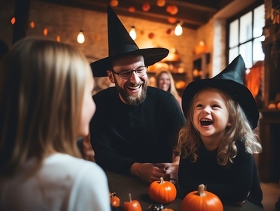 Family celebration of Halloween