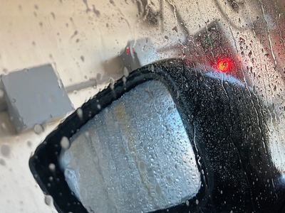 Driving through a carwash