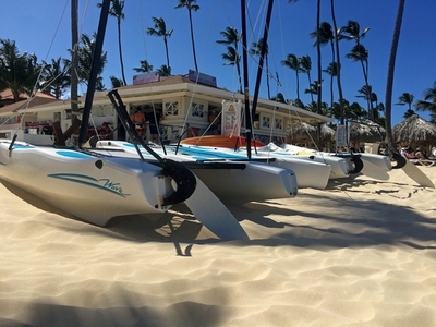 Beach scene at a tropical resort